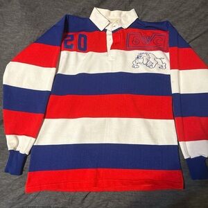 Premier Kids Polo with Red, Blue, and White Stripes
